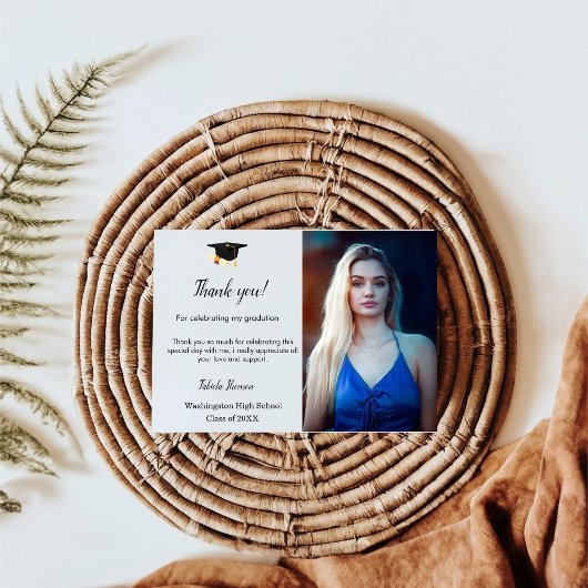 Minimalistisch Script-afstuderen - dank u uw beric Bedankkaart