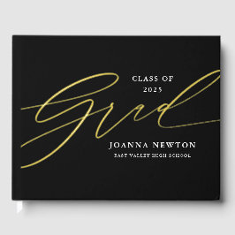 Minimalistisch Script Afstuderen Folie gastenboek