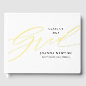 Minimalistisch Script Afstuderen Folie gastenboek (Voorkant)