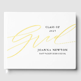 Minimalistisch Script Afstuderen Folie gastenboek