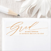 Minimalistisch script Afstuderen retour adres labe Etiket (Insitu)