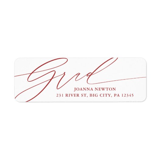 Minimalistisch script Afstuderen retour adres labe Etiket (Voorkant)