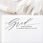 Minimalistisch script Afstuderen retour adres labe Etiket (Insitu)