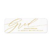 Minimalistisch script Afstuderen retour adres labe Etiket (Voorkant)