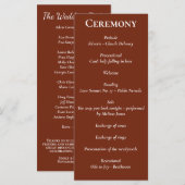 Minimalistisch Script Amber Roestig Rood Programma Programmakaart (Voorkant / Achterkant)