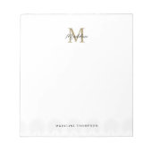 Minimalistisch script Anahaw laat gouden monogram Notitieblok (Voorkant)