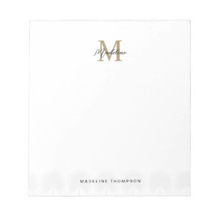 Minimalistisch script Anahaw laat gouden monogram  Notitieblok