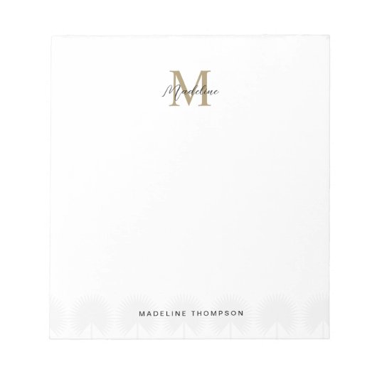 Minimalistisch script Anahaw laat gouden monogram  Notitieblok (Voorkant)