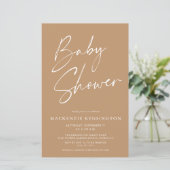Minimalistisch script Baby shower budgettaire aard (Staand voorkant)