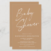 Minimalistisch script Baby shower budgettaire aard (Voorkant / Achterkant)