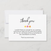 Minimalistisch Script Baby shower Coördineren Bedankkaart (Voorkant)