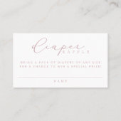 Minimalistisch Script Baby shower Luier Raffle Kaa Plaatskaartje (Achterkant)