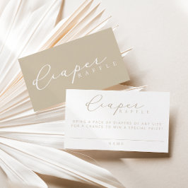 Minimalistisch Script Baby shower Luier Raffle Kaa Plaatskaartje