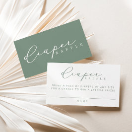 Minimalistisch Script Baby shower Luier Raffle Kaa Plaatskaartje