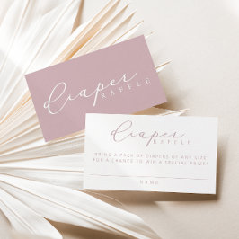 Minimalistisch Script Baby shower Luier Raffle Kaa Plaatskaartje