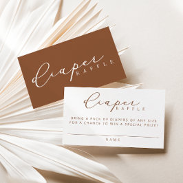 Minimalistisch Script Baby shower Luier Raffle Kaa Plaatskaartje