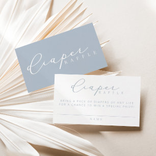 Minimalistisch Script Baby shower Luier Raffle Kaa Plaatskaartje