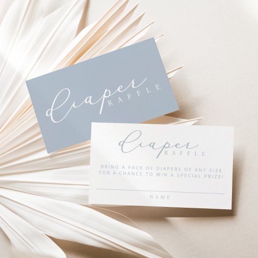 Minimalistisch Script Baby shower Luier Raffle Kaa Plaatskaartje