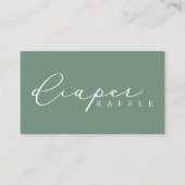 Minimalistisch Script Baby shower Luier Raffle Kaa Plaatskaartje (Voorkant)