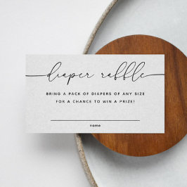 Minimalistisch script Baby shower Luier Raffle tic Informatiekaartje