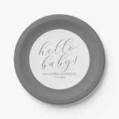 Minimalistisch Script-Baby shower Papieren Bordje (Voorkant)