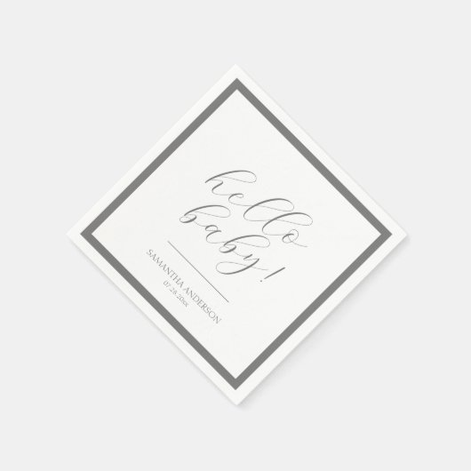 Minimalistisch Script-Baby shower Servet (Hoek)