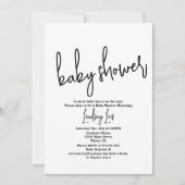 Minimalistisch script Baby shower Sprinkle Black W Kaart (Voorkant)