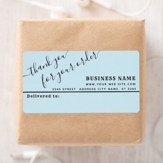 Minimalistisch script bedankt uw zakelijk mailingl etiket (Insitu)