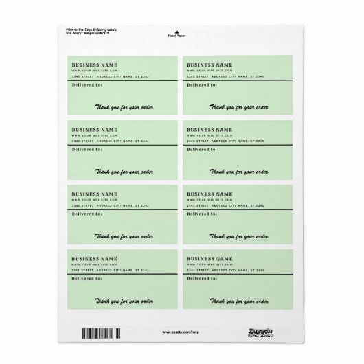 Minimalistisch script bedankt uw zakelijk mailingl etiket (Full Sheet)