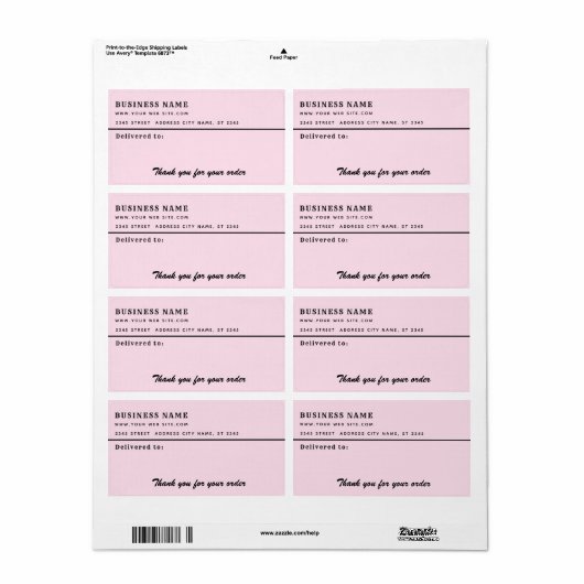 Minimalistisch script bedankt uw zakelijk mailingl etiket (Full Sheet)