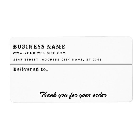 Minimalistisch script bedankt uw zakelijk mailingl etiket (Voorkant)