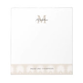 Minimalistisch Script Beige Anahaw Leaves Monogram Notitieblok (Voorkant)