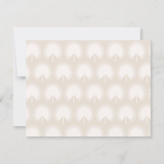 Minimalistisch Script Beige Anahaw Leaves Monogram Notitiekaartje (Achterkant)