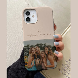 Minimalistisch script Beige BFFS-foto iPhone 15 Case