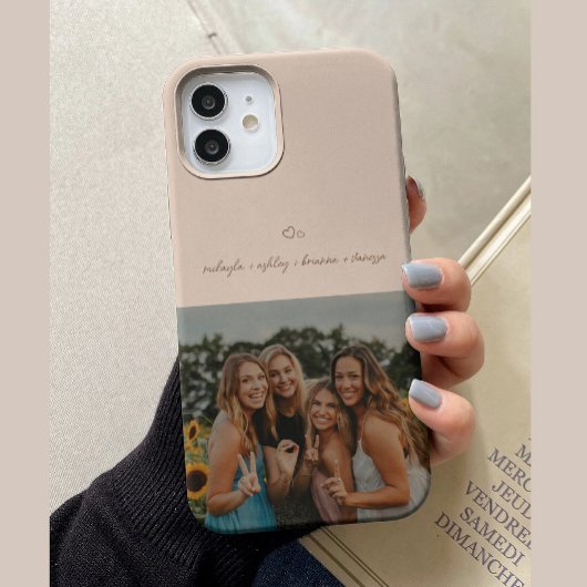 Minimalistisch script Beige BFFS-foto Case-Mate iPhone Case