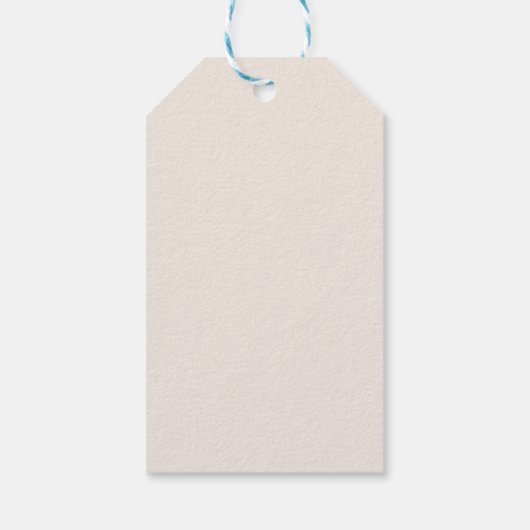 Minimalistisch script beige 'dank je' bruiloft cadeaulabel (Achterkant)