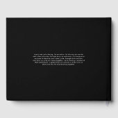 Minimalistisch Script Black en White Heart Wedding Gastenboek (Achterkant)
