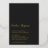 Minimalistisch Script Black Modern Wedding Gold Folie Uitnodiging (Voorkant)