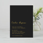 Minimalistisch Script Black Modern Wedding Gold Folie Uitnodiging (Staand Voorkant)