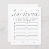 Minimalistisch Script Black Name Baby shower Game (Voorkant / Achterkant)