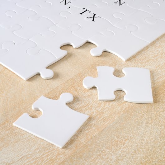 Minimalistisch Script Black White Wedding Invitati Legpuzzel (Zijkant)