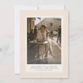 Minimalistisch Script Blush Overlay Foto Afstudere Aankondiging (Voorkant)