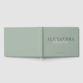 Minimalistisch script Boho Sage Green Custom Busin Gastenboek (Volledig)