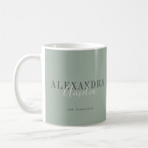 Minimalistisch Script Boho Saliegroen Aangepast Be Koffiemok