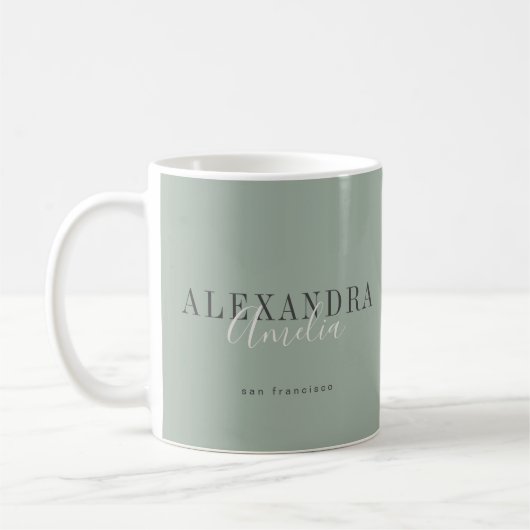 Minimalistisch Script Boho Saliegroen Aangepast Be Koffiemok (Links)