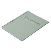 Minimalistisch script Boho saliegroen Aangepast Be Notitieboek (Linkerzijde)