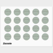 Minimalistisch Script Boho Saliegroen Aangepast Za Ronde Sticker (Vel)