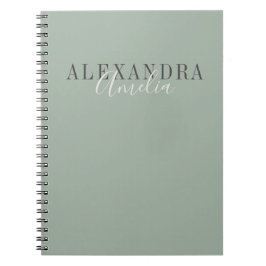 Minimalistisch script Boho saliegroen op maat zake Notitieboek