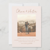 Minimalistisch script Boho Terracotta Photo Weddin Kaart (Voorkant)