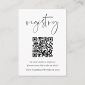 Minimalistisch script bruids- of Baby shower regis Informatiekaartje (Voorkant)